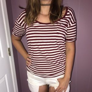 Hollister striped baseball tee